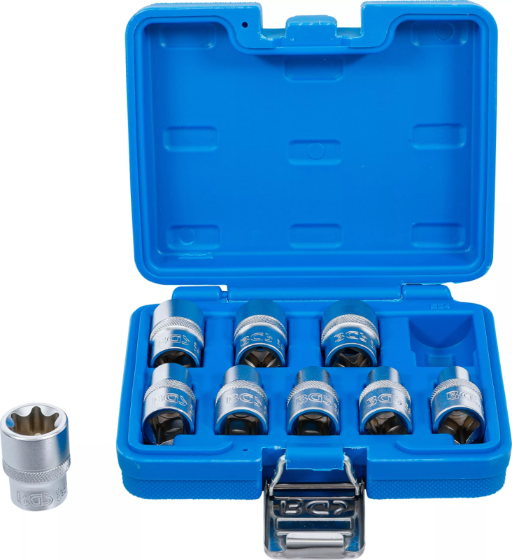 Steckschlüssel Satz E-Profil 1/2" 9-tlg.